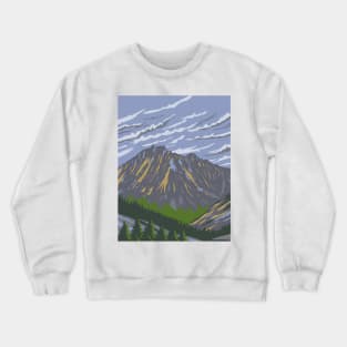 Mount Stuart in the Enchantments within Alpine Lakes Wilderness Area Washington State WPA Poster Art Crewneck Sweatshirt